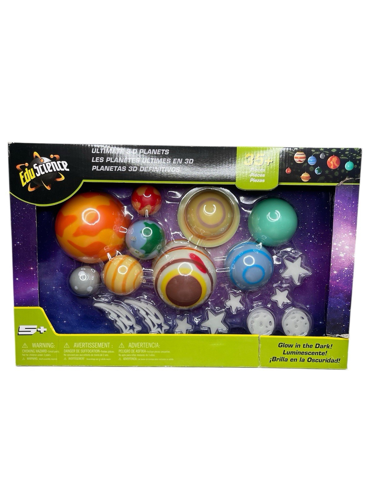 Edu Science Ultimate 3-D Glow in the Dark Planets PLUS Bonus Stars