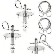 Stainless Steel Hood Pin Lock Clips Silver Car Racing Hood Pin Set of 2