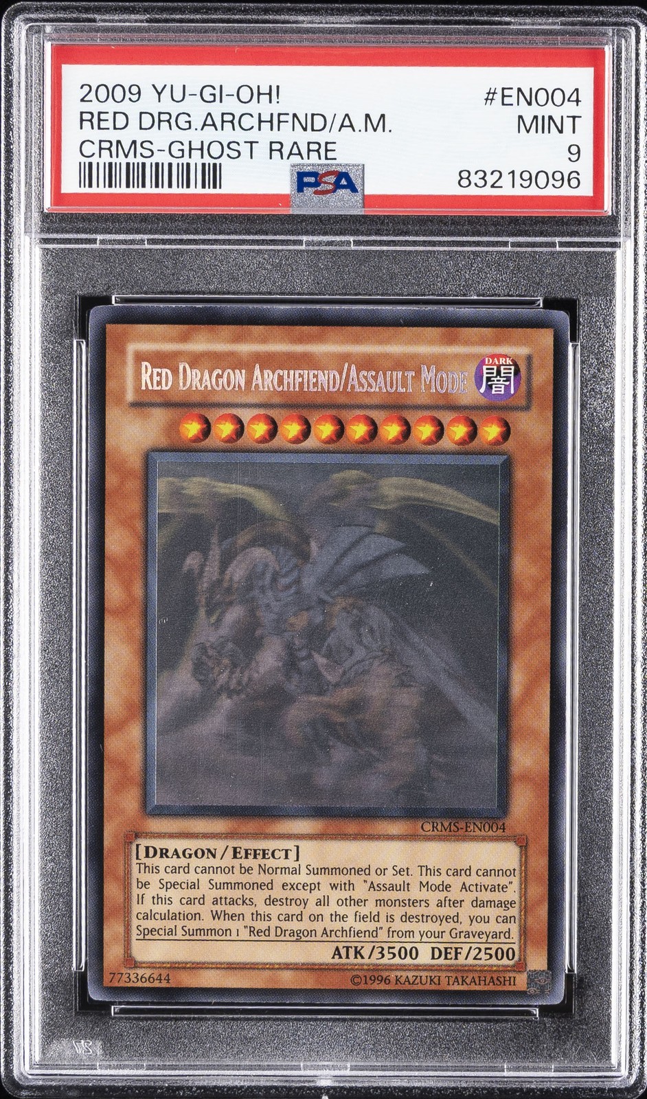 Yugioh Red Dragon Archfiend/Assault Mode Crms-EN004 Ghost Rare PSA 9 Mint
