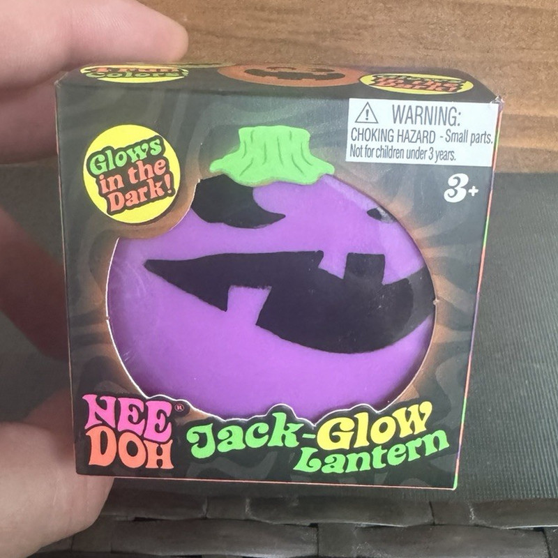 ***Rare*** Schylling NeeDoh Jack-Glow Lantern G.I.D. Squeeze Stress Toy Purple