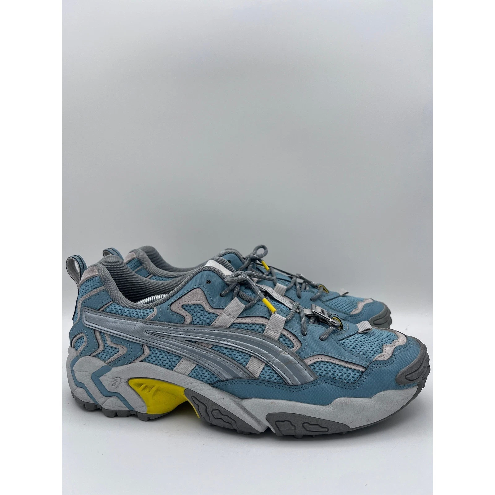 Asics Gel-Nandi Blue Grey Yellow Trail Running Sneakers 1021A489 Mens 13