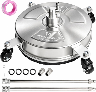 #ad 14quot; Pressure Washer Surface Cleaner Stainless Steel Surface Cleaner with 4 Whee $106.99