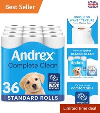 Andrex Classic Clean Toilet Tissue - 36 Rolls with 2-Ply Softness and Fresh Feel