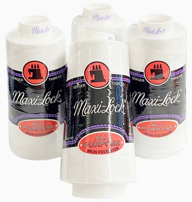 Maxi-Lock Overlock/Serger Polyester Thread Cones Lot, White NEW/SEALED