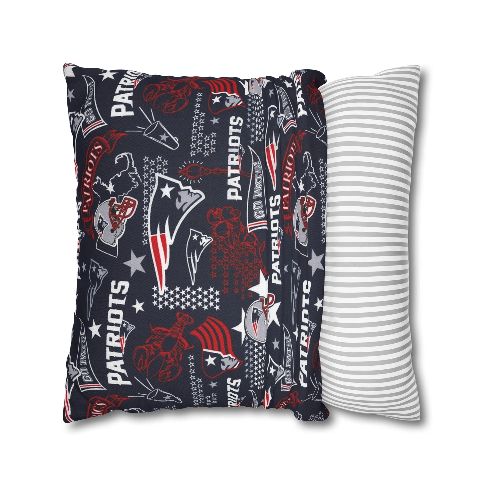 New England Patriots Square Throw Pillowcase