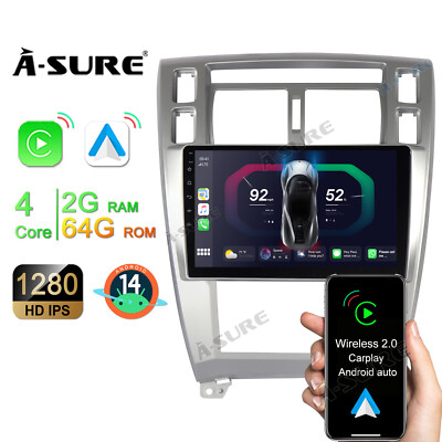 Android 14 Autoradio GPS NAVI CarPlay 2+32G WIFI FM Für Hyundai Tucson 2004-2013