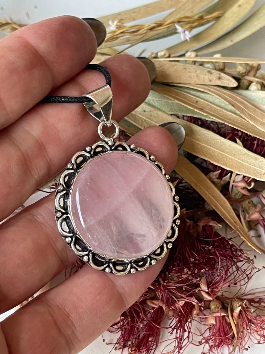Real rose quartz pendant deals