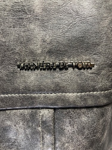 Maniere De Voir Faux Leather /Vegan Leather Biker Jacket Black Womens Size 8 - Picture 15 of 18