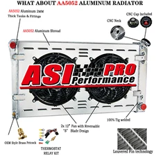 3 Row Radiator Shroud Fan For 91~93 Chevy Caprice Buick  Roadmaster Oldsmobile