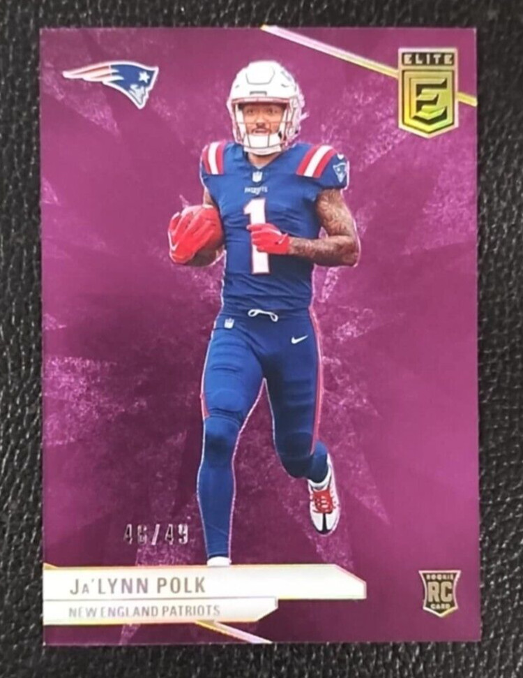 2024 Donruss Elite Ja'lynn Polk Purple Burst 46/49 Rookie RC PATRIOTS #153 RARE