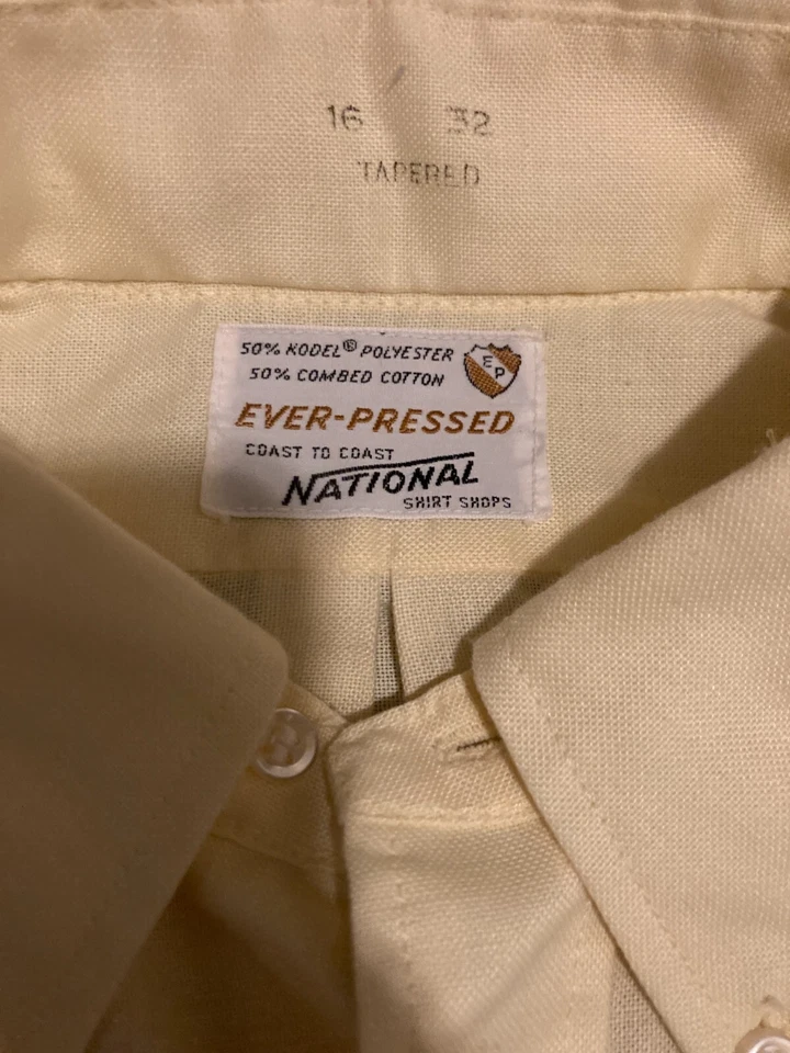 Vintage 50s National Coast to Coast Shirt Shop Long Sleeve Button Up Shirt 16/32 - Image 2 of 3