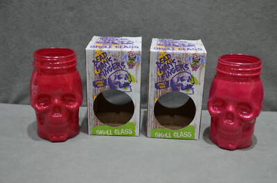 2x Dead Man's Fingers Skull Head Red Glass Raspberry Rum in Geschenkbox Neu 2021