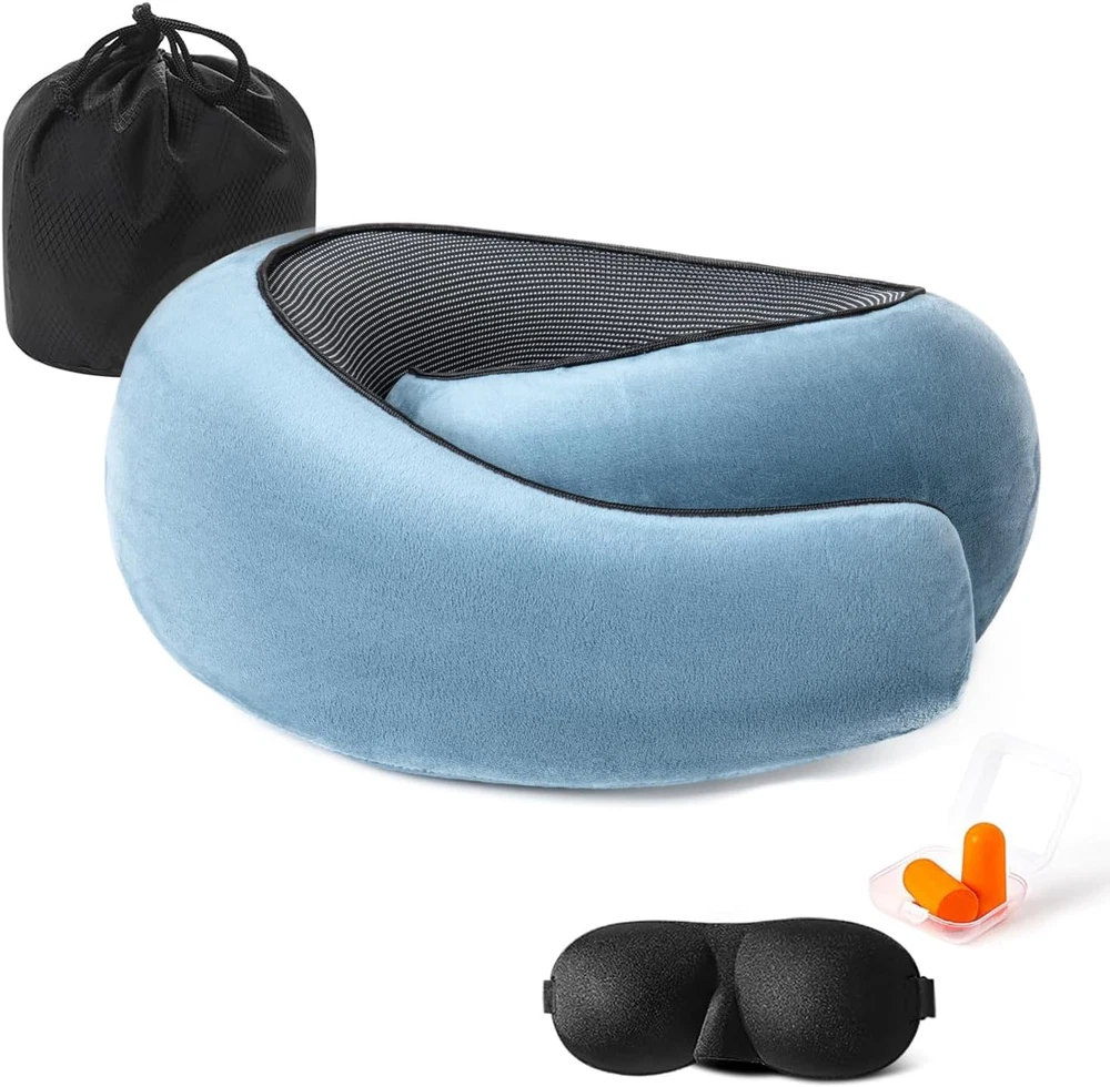 Travel Pillow Memory Foam Neck Pillow Support Pillow,Luxury Compact & Lightweigh