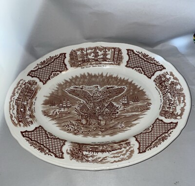 Fair Winds New York 1830er Alfred Meakin Staffordshire 38x29cm Servierplatte
