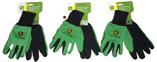 JOHN DEERE Cotton Jersey Light Duty Grip Green Set of 3 YOUTH Gloves One Size