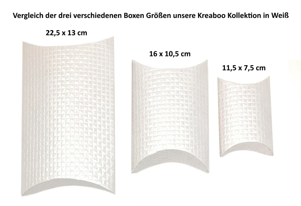 Pillowbox Kissenschachtel Faltschachtel Geschenkverpackung Präsent Box Set Weiß - Bild 2 von 3