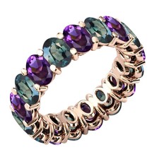 Oval Shape Gemstone Amethyst Sapphire Band 925 Sterling Silver Band Gift Her