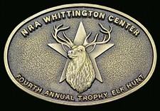 NRA Whittington Center Trophy Elk Hunt rj Vintage Belt Buckle