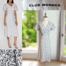 CLUB MONACO MIDI Button Front Dress Size 0