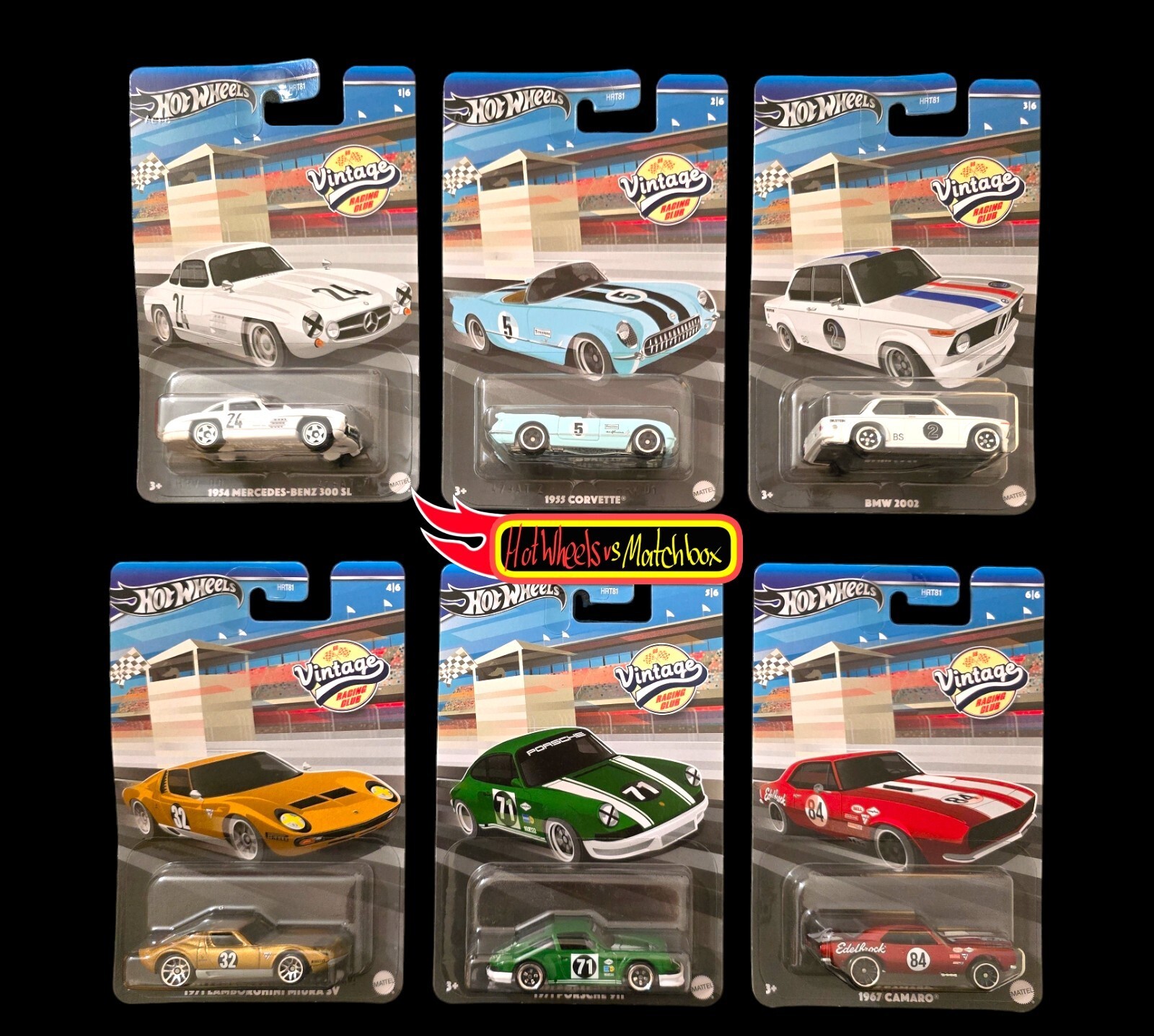 Hot Wheels VINTAGE RACING CLUB SILVER LABEL SET OF 6 INCLUDES CHASE 67 CAMARO eBay