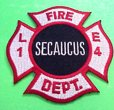 SECAUCUS  NEW JERSEY  L 1  E 4 NJ  3 3/8"  FIRE DEPARTMENT  PATCH  FREE SHIPPING