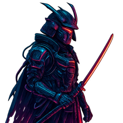 XXL 30X30 Autoaufkleber Cyberpunk Samurai  Aufkleber