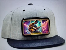Stevie Ray Vaughn Hat, Removable Metal Patch,Decky, Snapback 