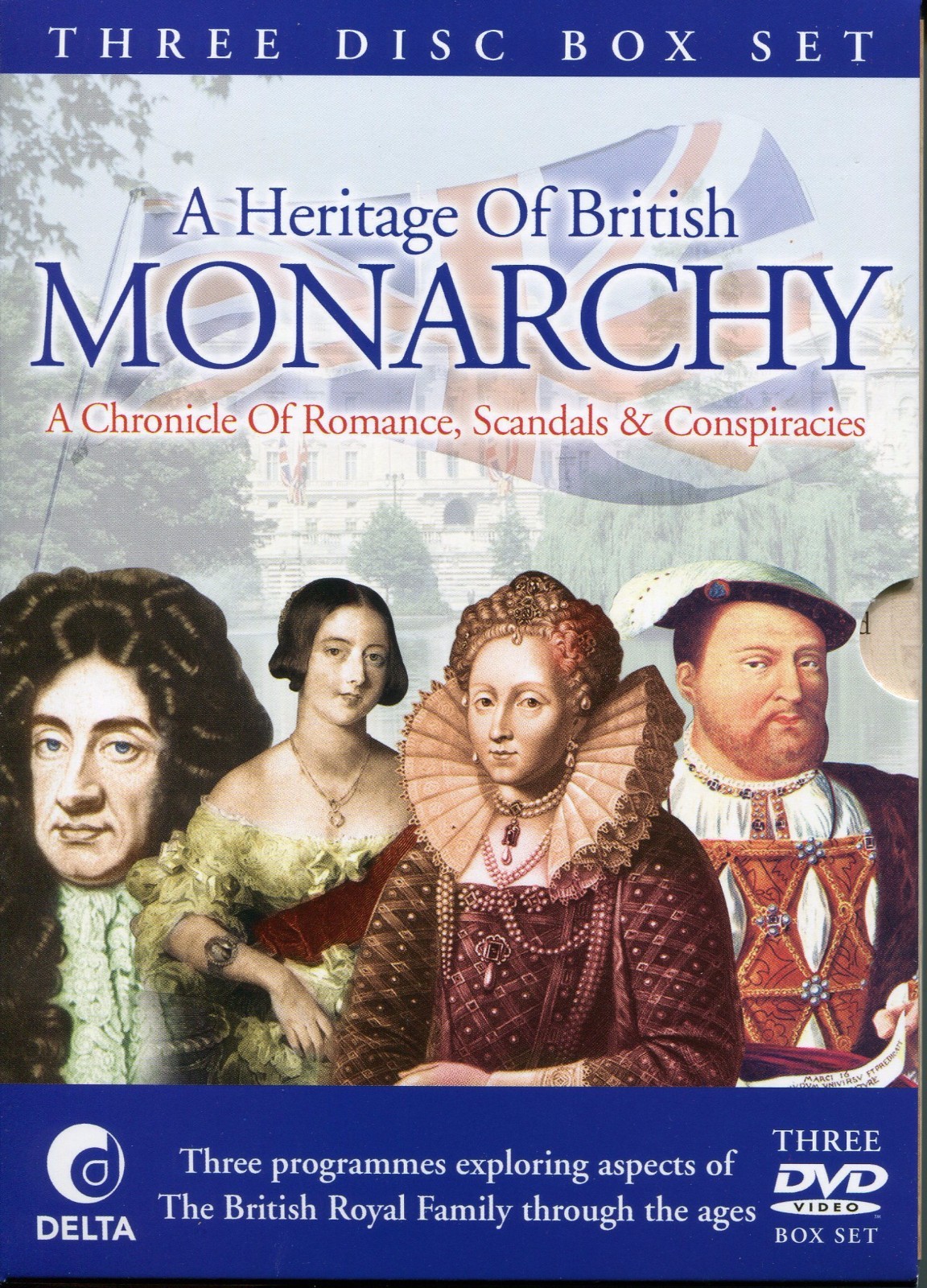 A HERITAGE OF BRITISH MONARCHY 3 DVD BOX SET, ROYAL ROMANCES, HERITAGE, SCANDALS