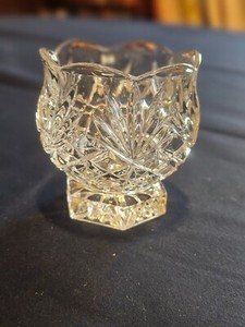 One Footed Crystal Mikasa Candle Holder