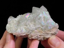 AURA QUARTZ Angel White - Rainbow Spirit Quartz Crystal Cluster, Decor, 46742