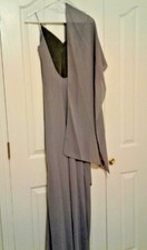 Dave  Johnny Gray Wrap Straps Gown Juniors Dress Size 3 Formal Valentine Prom