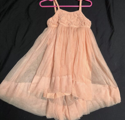 Eliane Et Lena Paris Girls Tulle Hi Lo Blush Peachy Dress 3T 3 Occasion Formal