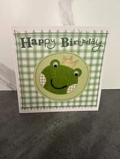 Adorable Frog-Themed Happy Birthday Greeting Card – Handcrafted Googly Eyes
