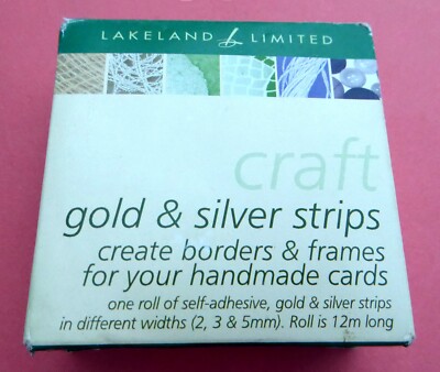 LAKELAND CRAFT GOLD & SILBER STREIFEN FÜR SELBSTGEMACHTE KARTEN RÄNDER & RAHMEN