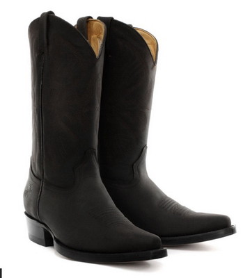  Grinders Schwarz Herren Cuban Heel Cowboy 100% Lederstiefel