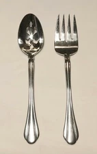 Pfaltzgraff ARTESIA Serving Fork & Preforated Spoon 18/8 Stainless 8 1/4”