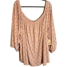 A New Approach Blouse Size 4X Light Pink Multi Women Blouse Top. NWT