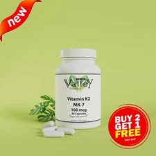 Vitamin K2 MK-7 - 100 mcg , Cardiovascular Health, Brain Health, Bone Health