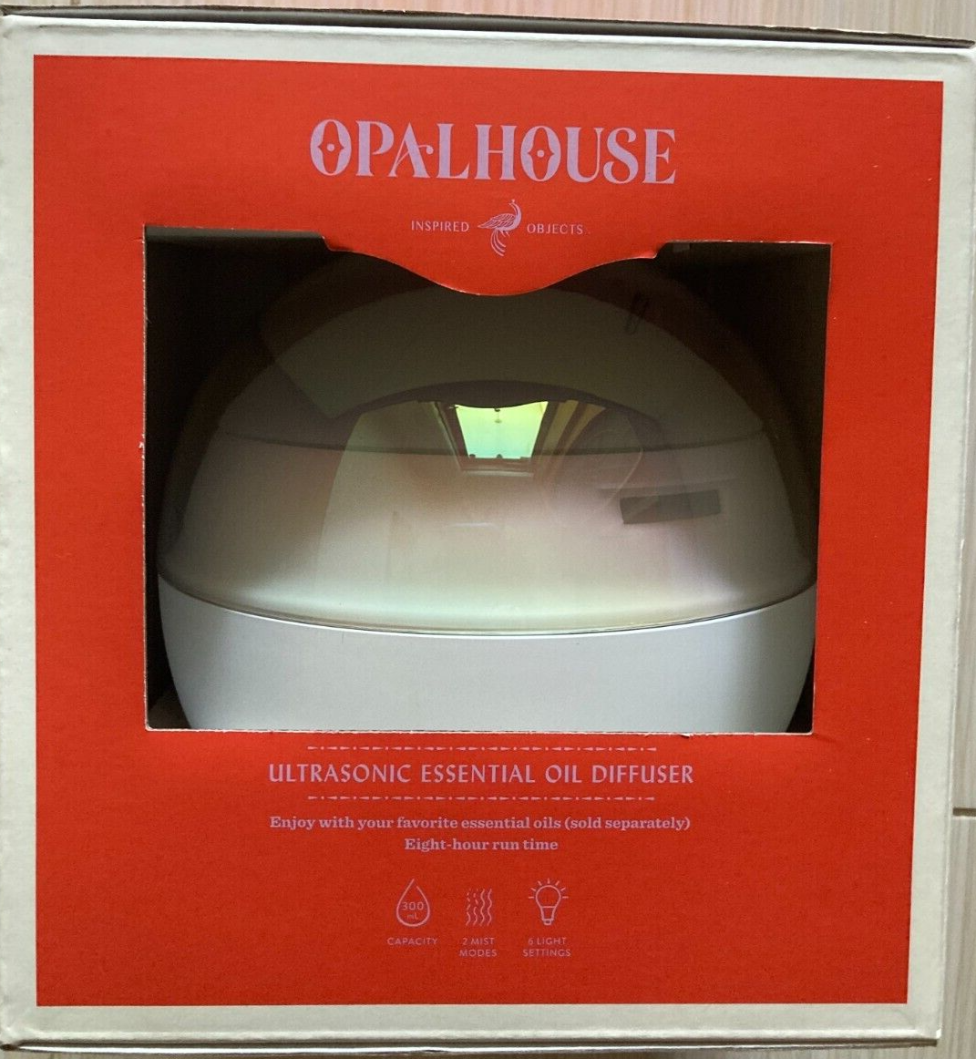 Opalhouse Ultrasonic Essential Oil Diffuser 300ml 2 Mist Modes 6 Light