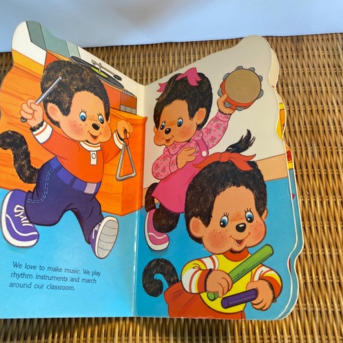 The Original Monchhichi: We Love Play School 1983 Golden Shape Board Book VTG - Picture 12 of 14