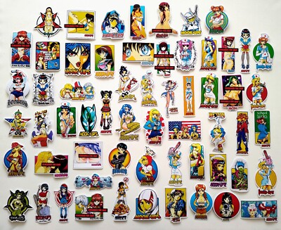 Hook-Ups 60 Piece Sticker Pack SET 2 Reproduction skate, Anime, world industries