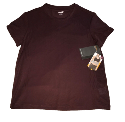 AVIA BRAND NEW SZ S 4-6 PERFORMANCE TEE T-SHIRT Deep Chianti SHORT SLEEVE NWT