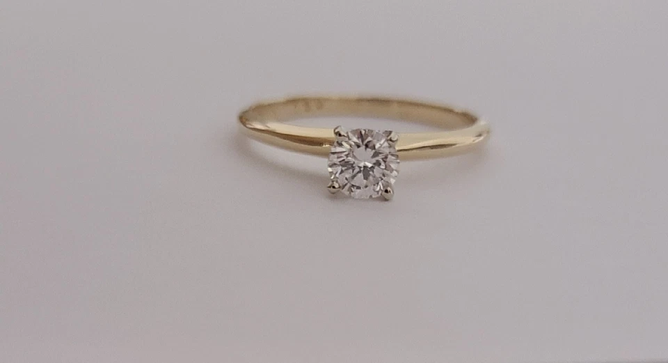 14kt Yellow Gold IGI Certified Half Carat Solitaire Diamond Engagement Ring 14k - Image 4 of 4