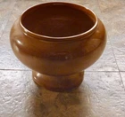 Frankoma planter vase #22 Brown Satin footed round VG++