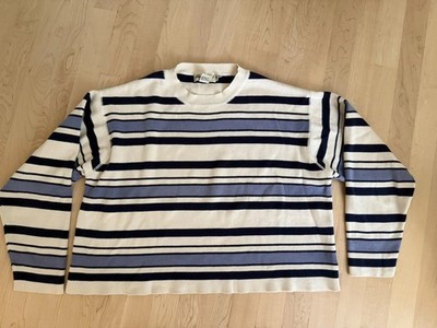 Eddy Bauer Woman s Vintage Cropped Striped Sweater Size Large-