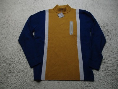 QED Style Sweater Womens Small Multicolor Merino Wool Mock Neck Zip Pocket