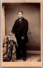 Antique CDV Circa 1860s H.J. Rodgers Handsome Man In Suit New Haven CT
