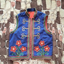 Vintage Ukrainian vest. boho style vest hippie style vest, floral pattern vest 1