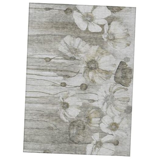 Chantille ACN712 Taupe 5x7.6 Indoor Outdoor Rug Machine Washable Easy Clean