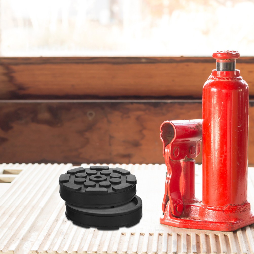  2 Pcs Automotive Floor Jack Pads Rubber Adapter for Lift Trolley